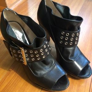 Black Michael Kors Open-toed  heeled booties